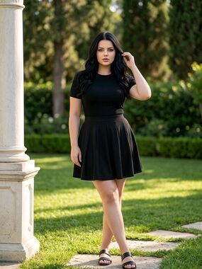 Grace Elements Black Mini Dress with Fit-and-Flare Silhouette